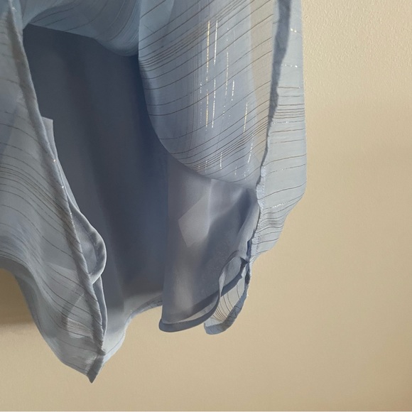 Loft shimmery butterfly cap sleeve flowy blouse - Picture 6 of 8